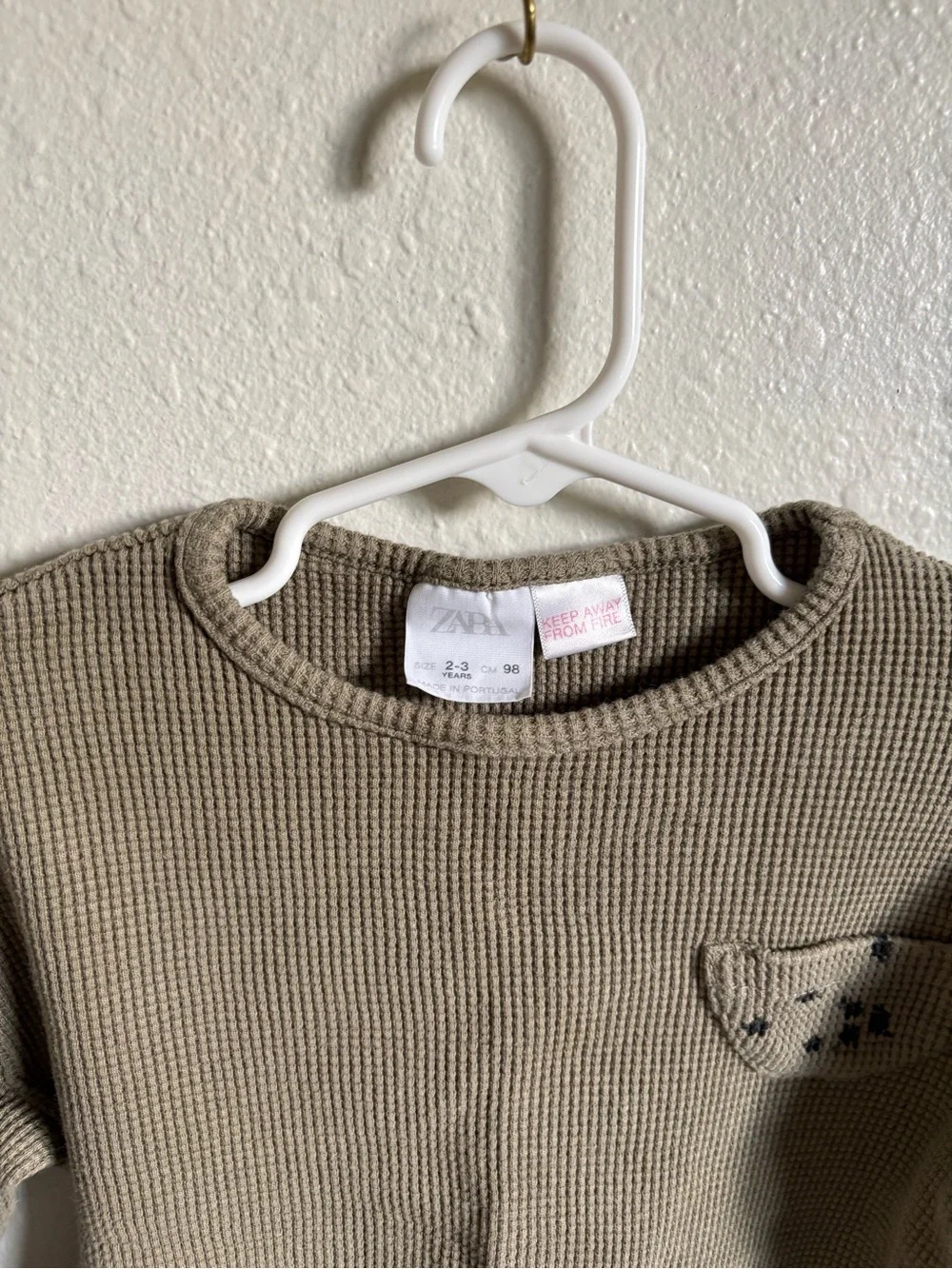 Zara 2-3t Olive Green Waffle Knit Set